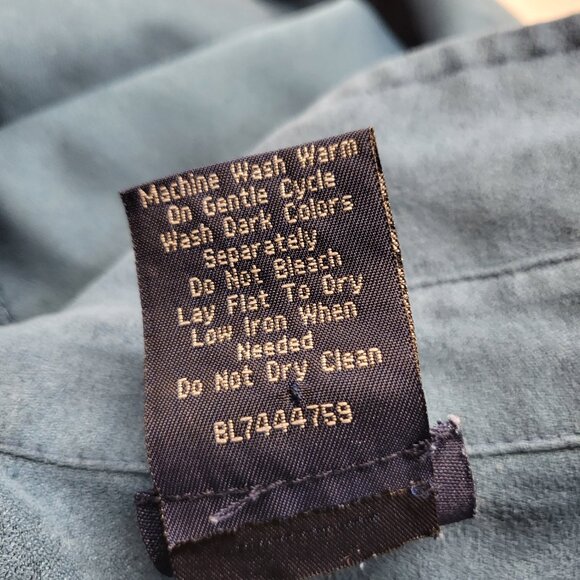 Vintage John Blair Shirt Mens M Soft Suede Long Sleeve Satin Lined Banded Hem - Picture 5 of 14